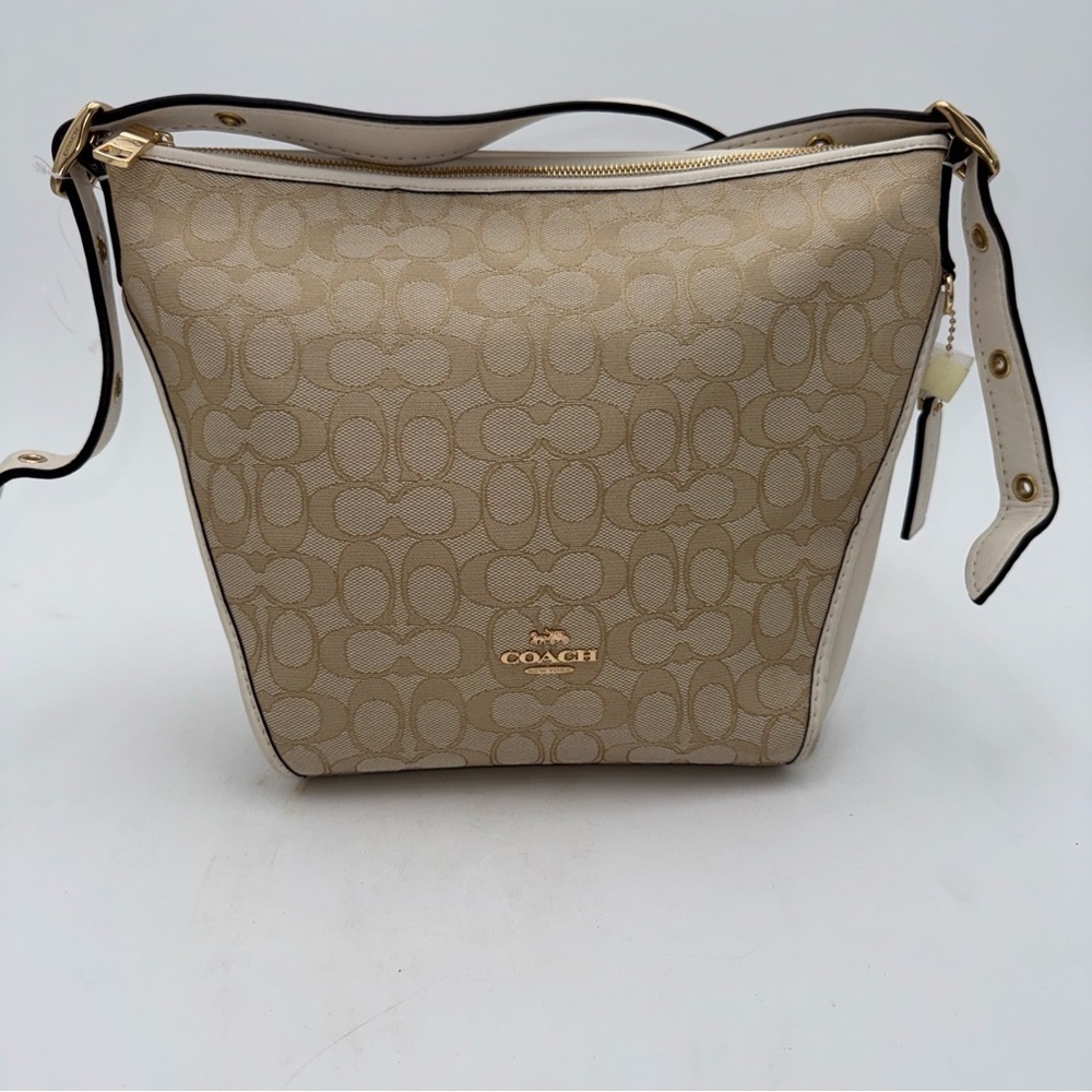 Coach Signature Dufflette Light Khaki Chalk 25697 Crossbody Shoulder Bag